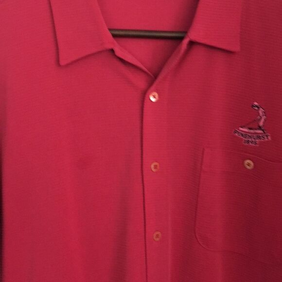 Bugatchi Uomo Pinehurst Resort NC Putter Boy Hawaiian Luau Aloha Shirt M Red - Picture 4 of 4